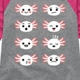 thumbnail image 3 of Instant Message - Axolotl Emotion Grid - Toddler And Youth Girls Raglan Graphic T-Shirt, 3 of 6