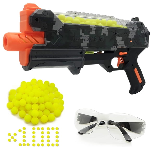 YTSWELE Blaster Gun with Protective Goggles with Spring-Piston and 100 Rounds for Boys and Girls Up to 110 FPS Compatible with Nerf Hyper Rounds Darts, Easy Reload, Holds Up to 50 Rou