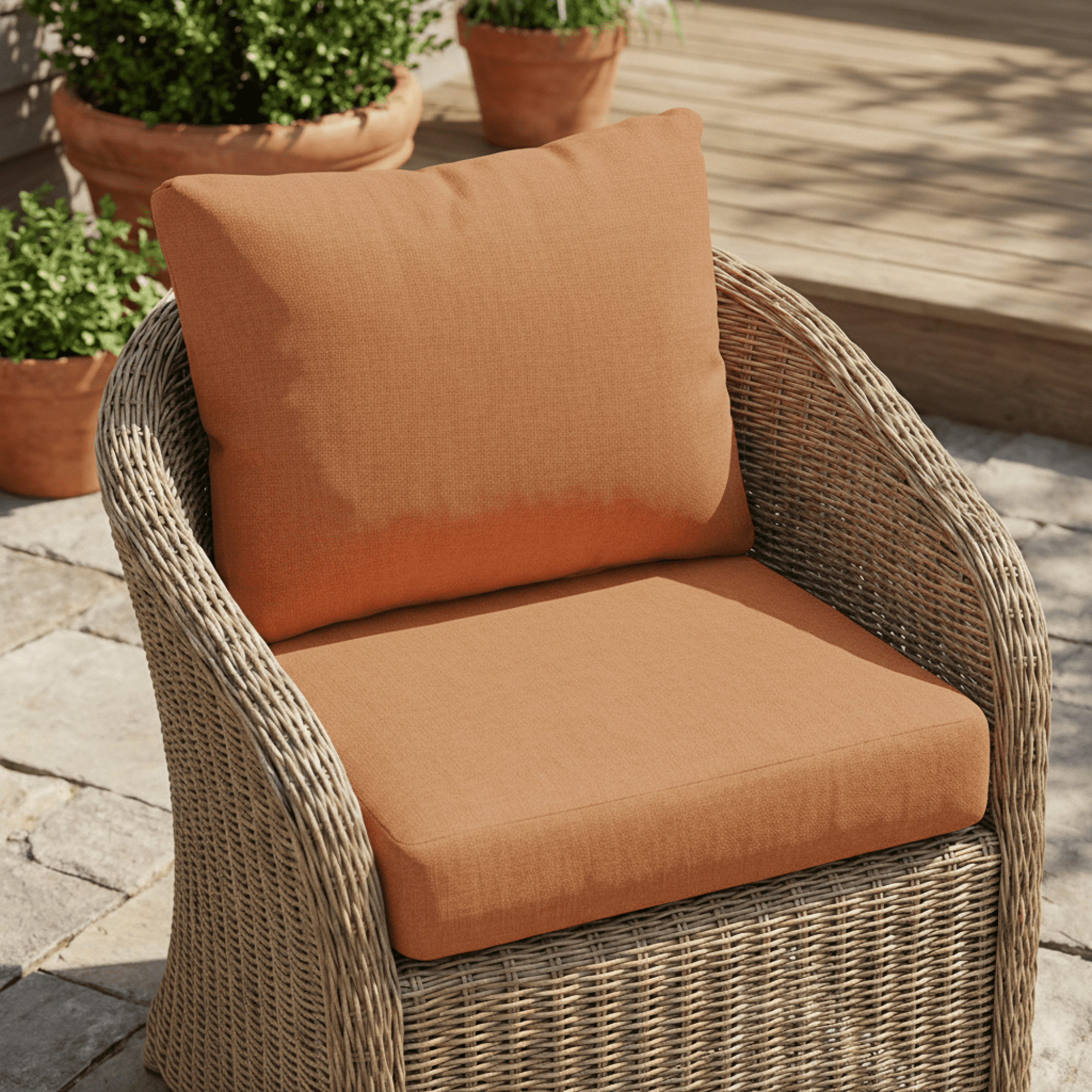 Jopath Outdoor Orange Club Chair Cushion Set with Seat Cushion and Back Cushion, Compatible with Most Club Chair for Patio Balcony Garden(Without Club Chair)