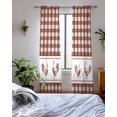 thumbnail image 3 of Farmhouse Orange Plaid Sheer Curtains 84 Inch Length 2 Panels Set for Living Room/Bedroom, Vintage Country Cock Checkered Kitchen Curtains Grommet Semi-Sheer Curtains Window Treatments 42"x84"x2, 3 of 7