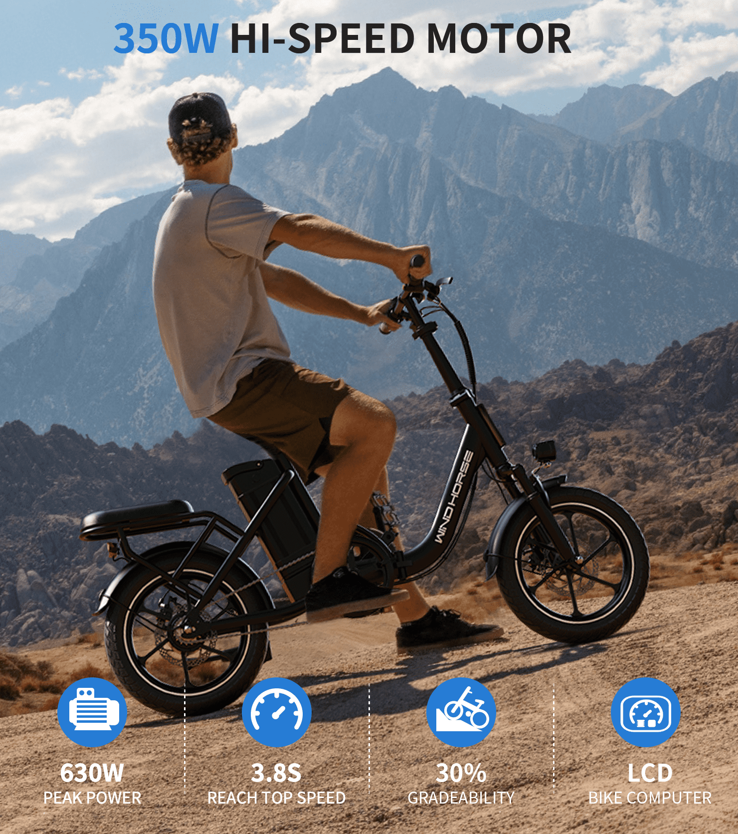16" Folding Electric Bike for Adults – 630W Peak Motor, 20 MPH, 19–35 Miles Pedal Assist, Dual Suspension, Dual Disc Brakes, Removable Battery, LCD Display, Commuter Ebike