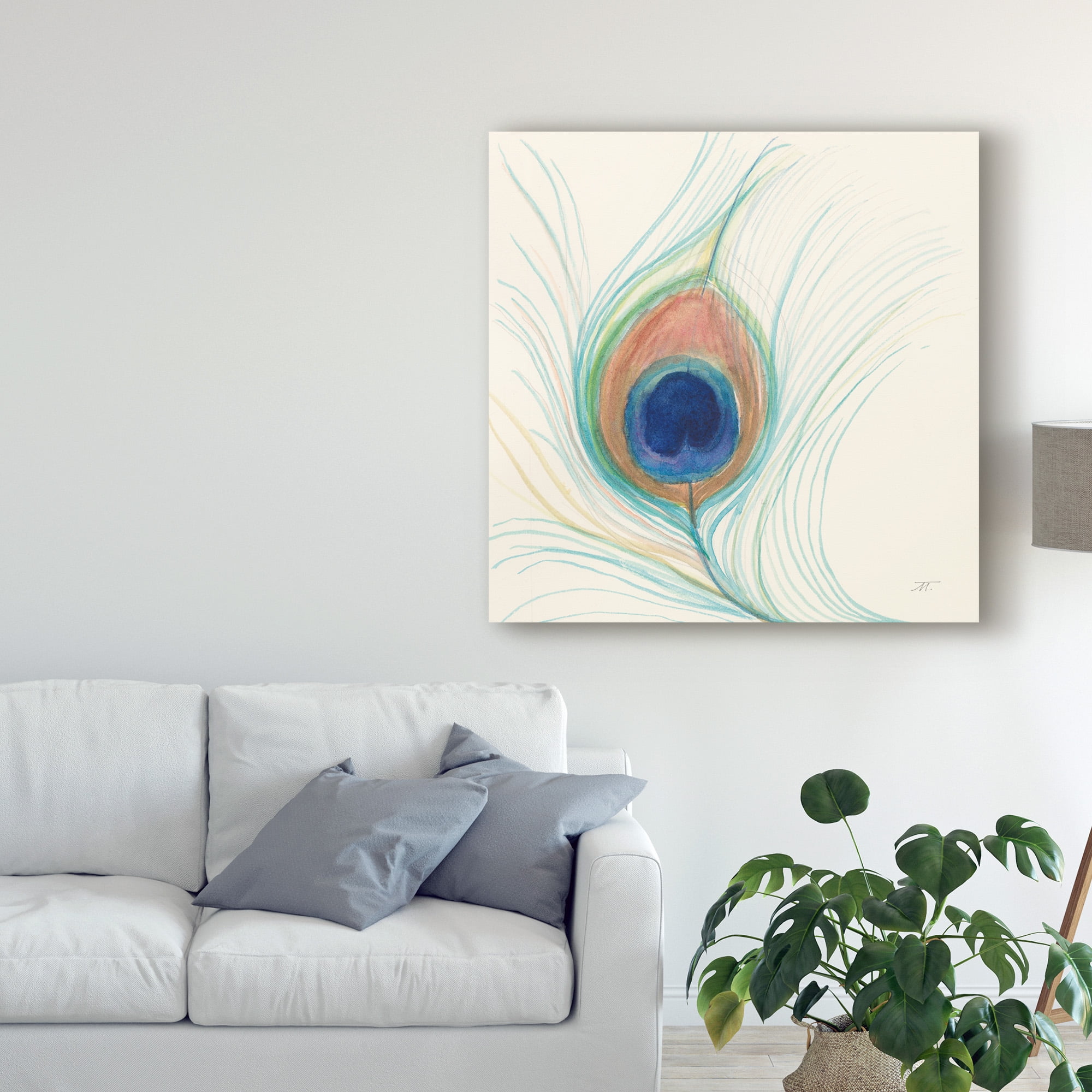 Trademark Fine Art 'Peacock Feather II' Canvas Art by Miranda Thomas