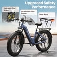 thumbnail image 4 of PUCKIPUPPY 26" Electric Bikes for Adults 28 mph Step Through E-Bikes 960W Peak 60Mile Max Range 48V 15AH Battery Fat Tire off Road Mountain E Bike Front Suspension (Blue), Comply with UL2849 by SGS, 4 of 10
