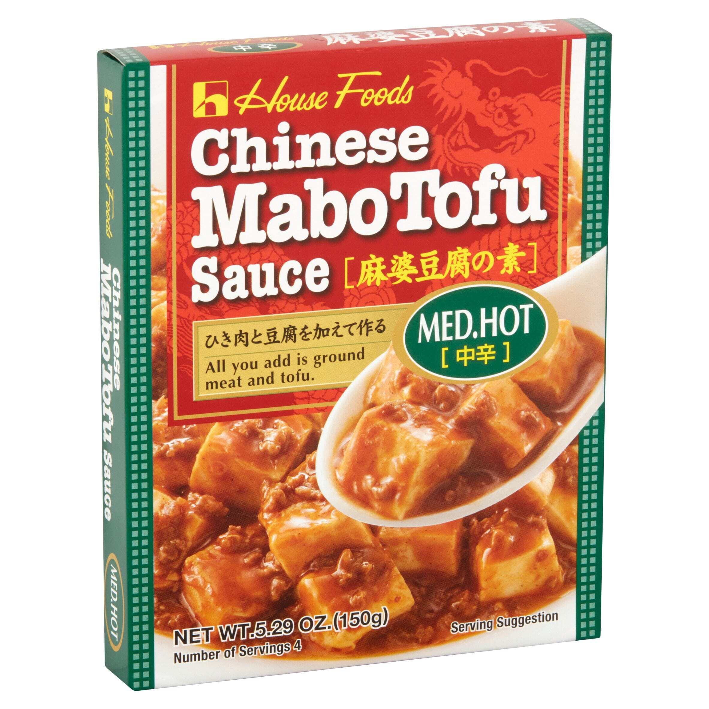 House Foods Chinese Mabo Tofu Sauce, Medium Hot, 5.29 oz, Liquid Sauce Mix, Contains Soy