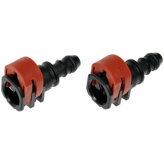 KarParts360 Fuel Line Connector | Nylon | Black | 180 Degree Angle | Straight End 1 | Female End 1 | High Fluorine Fluorocarbon