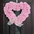 thumbnail image 4 of Heart Shaped Rose Wreath - Artificial Pink Rose Love Garland for Wedding Party Decorations, 4 of 4