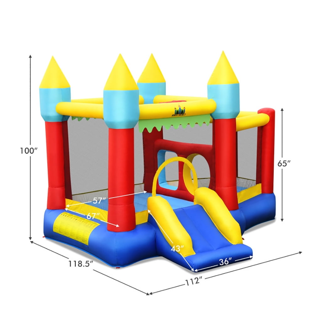 Aimee Lii Inflatable Bounce Slide Jumping Castle Without Blower, Playhouse for Kids Outdoor