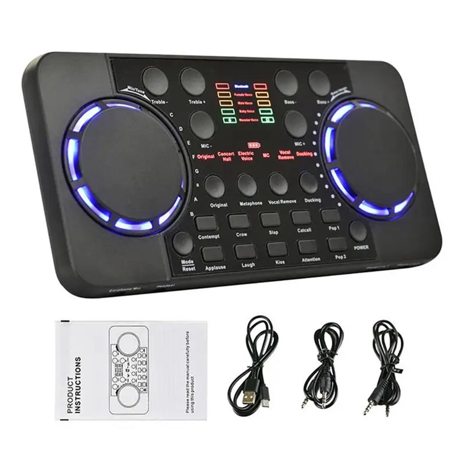 Blue tooth Mini *dio Mixer Sound Card Portable Board DJ 16 Digital Effects Noise Reduction Console USB Record For Singing ,Easy to Operate