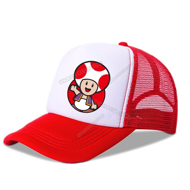 Gorra de béisbol de Super Mario Bros para hombre y mujer, gorro de princesa Peach para niña, gorro de Anime para niño, gorra de malla de dibujos animados, sombrero para el sol para hombre y mujer Fivean unisex