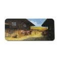 thumbnail image 1 of Vintage Computer Mouse Pad, Middle Age Wooden Houses in Fall Season Day Ottoman Balkans Traditional Style Print, Rectangle Non-Slip Rubber Mousepad X-Large, 35" x 15", Brown Blue, by Ambesonne, 1 of 2