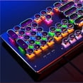 thumbnail image 2 of Monstrate Teclado mecánico para juegos Punk RGB retroiluminado 180mA reemplazable USB con cable Home Office Mute Keypad para Laptop Gamer Estaciones de acoplamiento para portátiles, 2 of 5