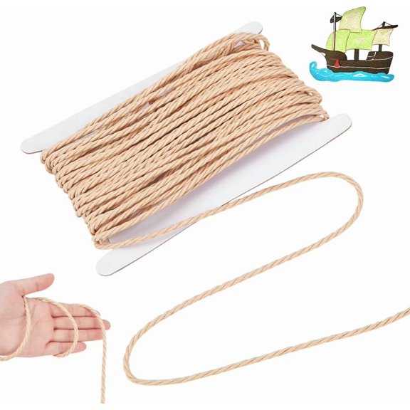 21.8Yards Paper Craft Rope 4mm Paper String Packing Rope Handmade Twist Paper Craft Rope Wrapping Ribbon