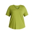 thumbnail image 5 of Terra & Sky Women's Plus Size V Neck Tee with Short Sleeves, Size 0X-4X, 5 of 5