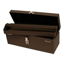 20-Inch Steel Toolbox, Industrial Tool Tote with Tray, Brown Powder Coat, BW00252200 - Professional Grade Storage