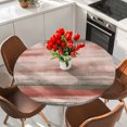 thumbnail image 2 of Coral Red Brown Ombre Round Tablecloth 45-54 Inch Round Fitted Table Cloth with Elastic Edge, Vintage Shabby Red Abstract Art Waterproof Table Cover Protector for Outdoor Picnic Party Dining, 2 of 9