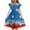 E057-Multicolor, variant on Girls' Independence Day Casual Dress, Summer Fashion Print Cute Ruffled Short Sleeve Round Neck Sundress