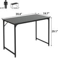 thumbnail image 3 of BestOffice 39'' Computer Desk, Modern Home Office, Simple Study Table, Sturdy Metal Frame, Black PC Workstation, 3 of 7