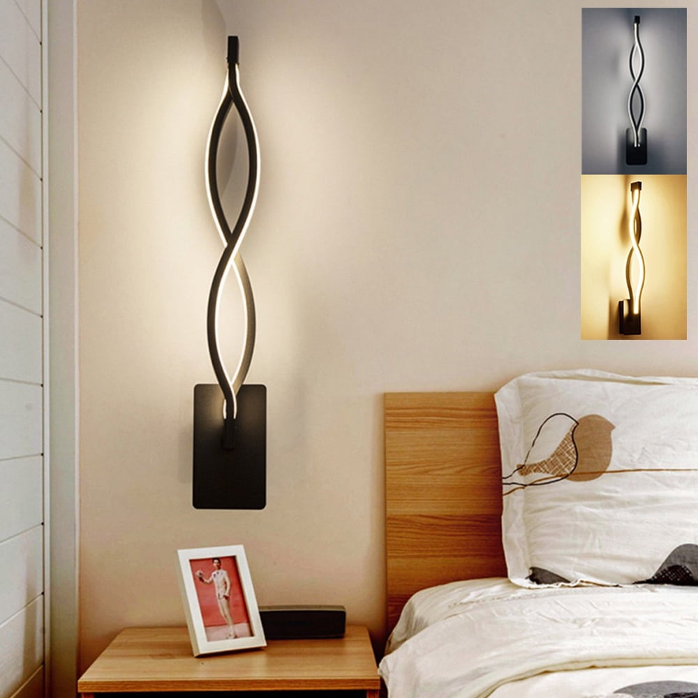 Details about   16W Modern LED Light Wall Lamp Wavy Curve Decorative Wall Sconce Indoor Outdoor 