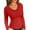 Red&01#1202Y, variant on Women's Scoop Neck Long Sleeve Shirts Ribbed Slim Fitted Basic Top Spring Summer Blouses for Women Red M