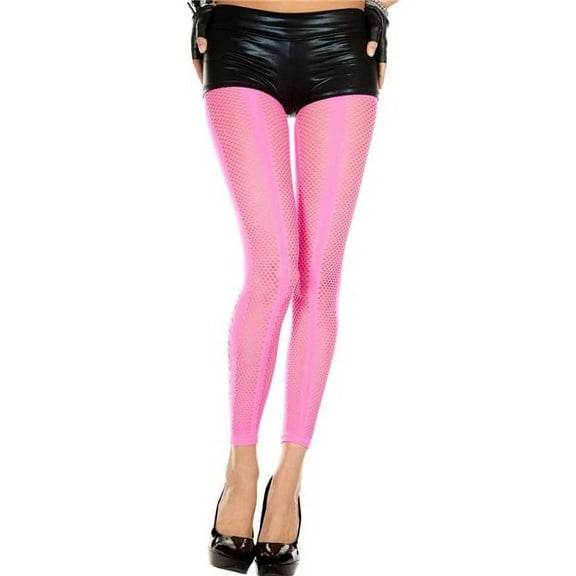 Music Legs Women's Women's Multi Dimensional Diamond Net Spandex Leggings - Neon Pink 35002-NEONPINK