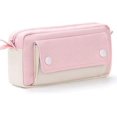 thumbnail image 1 of Estuche para lápices y bolígrafos de gran capacidad, bolsa duradera, suministros de diario portátiles con asa de fácil agarre, bolsa simple de viaje para marcadores, organizador estético para oficina escolar para niñas y adultos (rosa) brillar Electrónica, 1 of 5