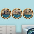 thumbnail image 2 of VWAQ City Skyline Wall Murals, Porthole Cityscape Stickers - Peel & Stick Decals - VWAQ-SPW5 (24" Diameter, Bronze), 2 of 2