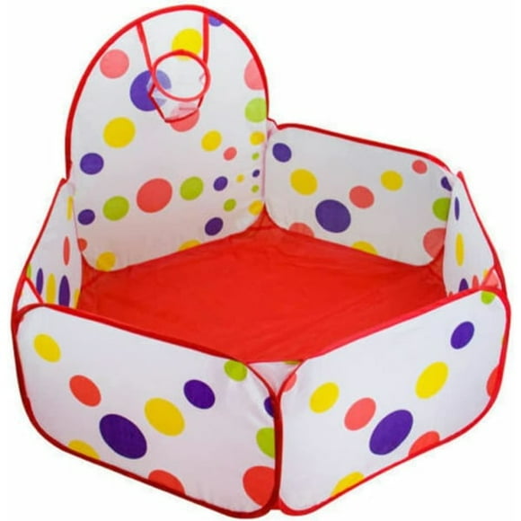 Ball pit with basketball hoop, pop-up hexagon dotted children's ball game pool