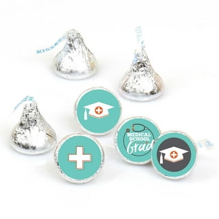 Big Dot of Happiness - Medical School Grad - Mini Candy Bar Wrappers, Round Candy Stickers and Circle Stickers - Doctor Graduation Party Candy Favor Sticker Kit - 304 Pieces