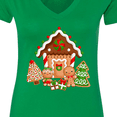 thumbnail image 4 of Inktastic Gingerbread House Christmas Women's V-Neck T-Shirt, 4 of 5