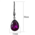 thumbnail image 2 of TK2705 - IP Light Black (IP Gun) Stainless Steel Earrings with Top Grade Crystal in Fuchsia, 2 of 2