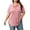 Pink, variant on Cuteduck Womens Plus Size Casual Henley Waffle Knit Button-Up Top Short Sleeve Polo Shirt 1X-5X