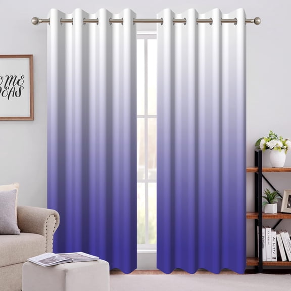 Dashan Purple Ombre Blackout Curtains for Living Room,Grommet Thermal Insulated Window Drapes for Bedroom (52Wx84L,2 Panels)