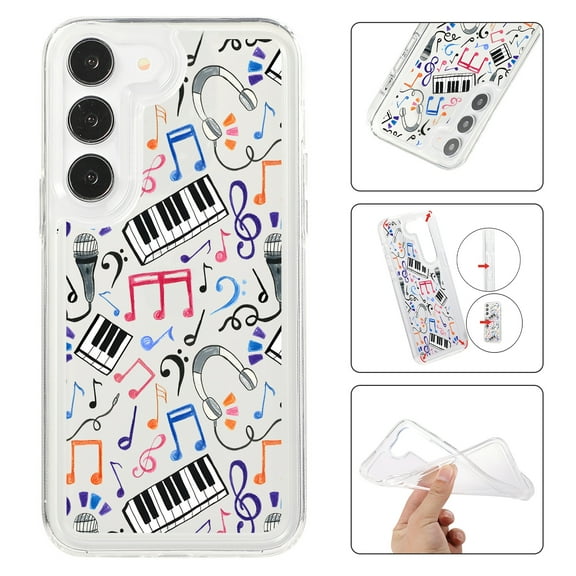 Mantto Case For Samsung S22 Phone Case,Luxury Leopard Pattern Design Cases Soft Silicone Slim TPU Shockproof Protective Bumper Cover for Women Men For Samsung Galaxy S22, Music