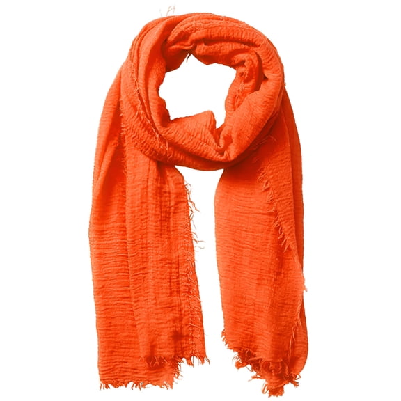 TELOLY Unisex Cotton Blend Crinkle Scarf Ladies Lightweight Long Soft Scarves Wrap Head Scarf with Fringes Shawl for Summer Fall Winter Fall Scarves 35