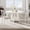 Antique White, variant on GOCAPTAIN 47" Dining Table for 4-6, Modern Round Wooden Kitchen Table with Cross Pedestal Base and Adjustable Leg for Dining Room, Kitchen, New Retro Color