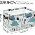 thumbnail image 3 of GZHJMY Dinosaur Rectangular Storage Bins, 2 PCS Collapsible Toy Storage Bins, Waterproof Canvas Rectangular Storage Bin with Leather Handles for Home Closets Offices,Bedrooms,Kids Toy, Gift Baskets, 3 of 6