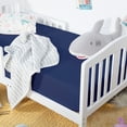 thumbnail image 5 of Microfiber Easy Care Fitted Crib Sheet, Ultra Soft and Cozy Crib Sheet for Baby Boys and Girls, Navy Blue, 28" x 52", 5 of 5