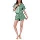 thumbnail image 1 of Conjuntos de pijama de satén para mujer INSPIRE CHIC, ropa de noche, camisetas con pantalones cortos, conjuntos de lounge L a rayas verdes, 1 of 6