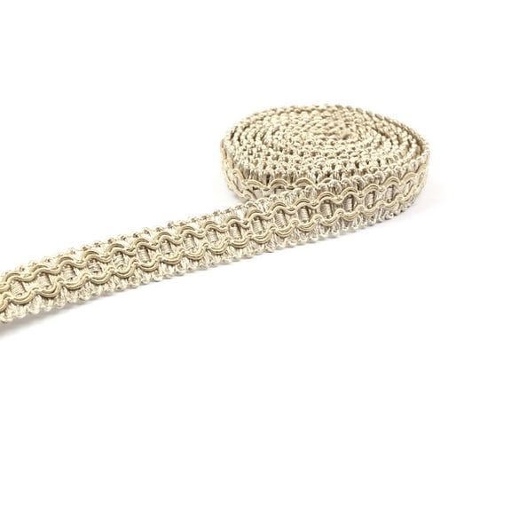 BEL AVENIR 10.5 Yard Fringe Lace Trim Ribbon 0.51 inch Braid Mix Beige DIY Craft Sewing Gimp