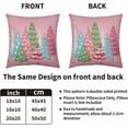 thumbnail image 4 of Winter Christmas Pillow Covers 18x18 Inch Set of 2 Brown Blue Xmas Tree Decorative Throw Pillowcases Outdoor Holiday Seasonal Farmhouse Cushion Cases Decor for Sofa Couch Bed, 4 of 6