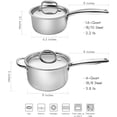 thumbnail image 3 of Fortune Candy 4 Quart Saucepan, 18/8 Stainless Steel Tri-Ply Cookware with Lid, Dishwasher Safe, 3 of 8