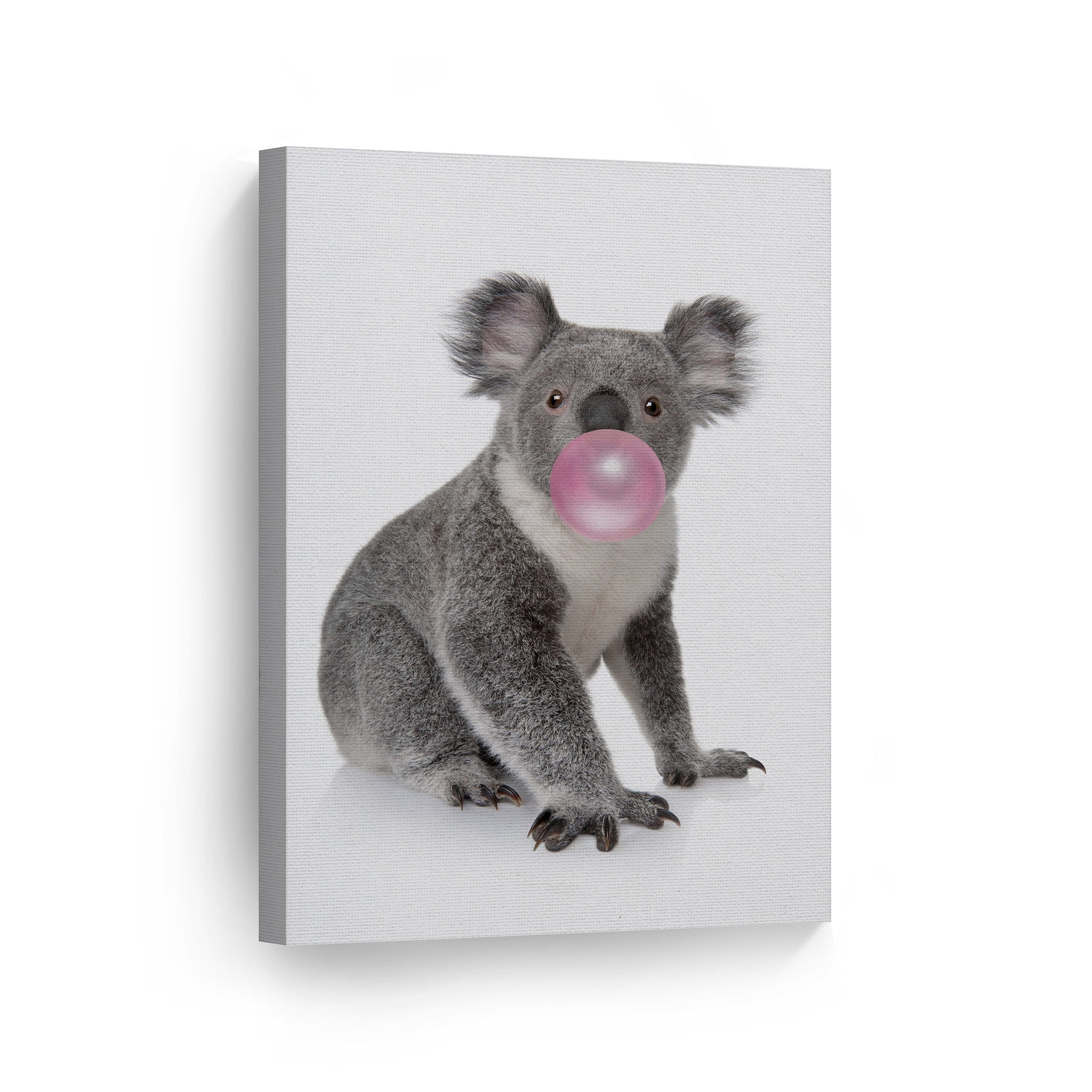 Smile Art Design Cute Baby Koala Animal Bubble Gum Art Pink Canvas Print Chewing Gum Wall Art Home Decoration Pop Art Living Room Kids Room Decor Nursery Ready To Hang Made In Smile Art Design Cute Baby Koala Animal Bubble Gum Art Pink Canvas Print Chewing Gum Wall Art Home Decoration Pop Art Living Room Kids Room Decor Nursery Ready To Hang Made In