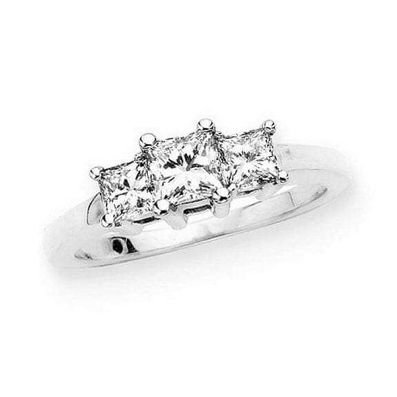 3 Diamond Princess Cut Anniversary Band 1/4 ct. in 14K White Gold