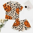 thumbnail image 4 of Leopard Print Pattern 2 Pack Women’s Pajama Set Print Sleepwear And Shorts Y2k Loungewear Sets S-5XL, 4 of 7