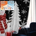 thumbnail image 5 of Black Plaid Christmas Blackout Curtains for Bedroom/Living Room, Pinch Pleated Black Out Curtains, Snowman Gifts Xmas Tree Winter Snowflake Room Darkening Window Drapes with Hooks 2 Panels, 39"x70", 5 of 8