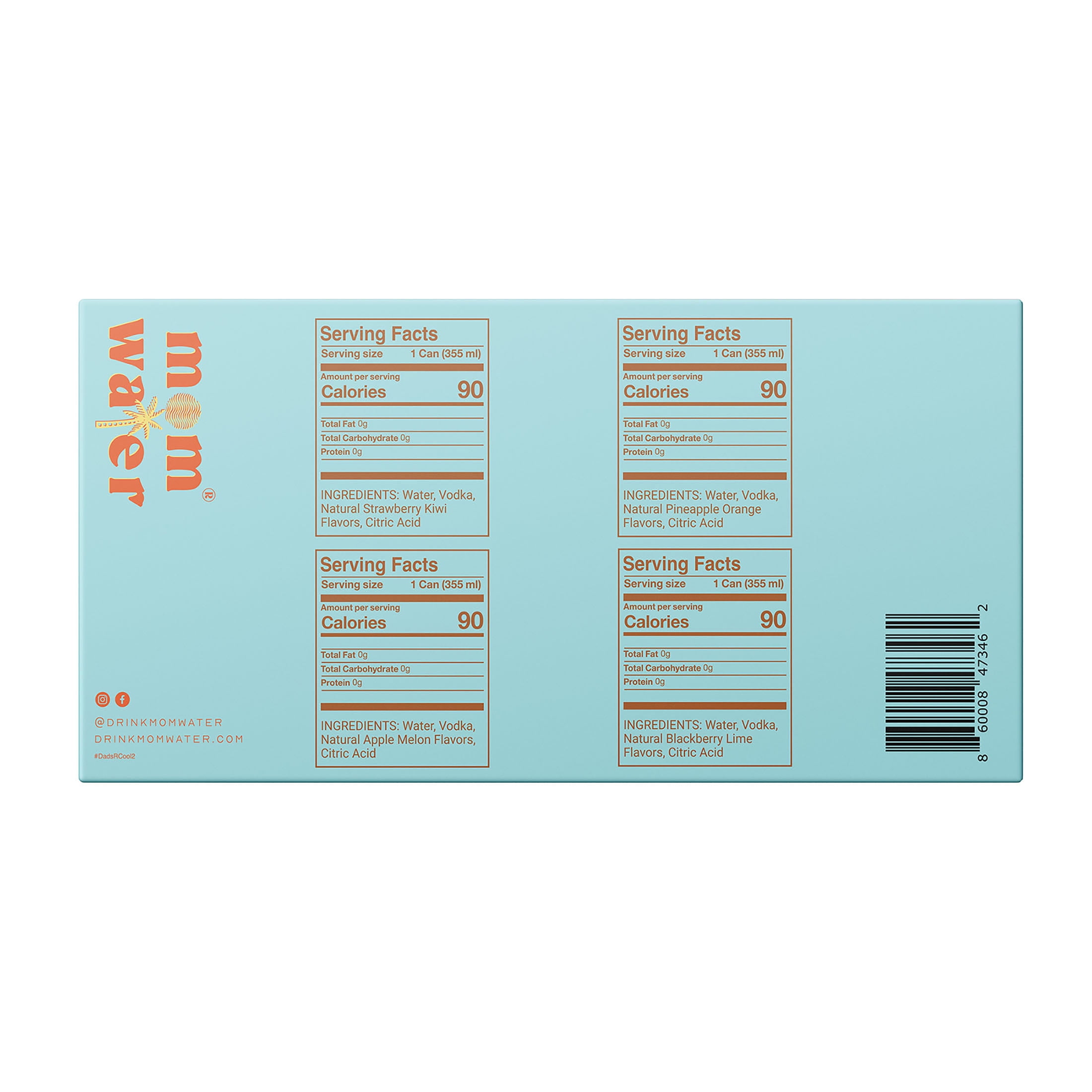 Mom Water Mom Squad Vacation Mode Mixed Flavors Flavored Alcoholic Beverage, 12 fl oz Can, 4.5% ABV