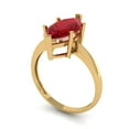 thumbnail image 2 of Solitaire Engagement Ring for Women - 2.5ct Simulated Pink Tourmaline in 18K Yellow Gold Promise Ring, 2 of 6