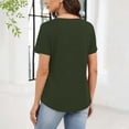 thumbnail image 4 of CALAFEBILA Womens Plus Size Tops Casual Summer Plain Button Blouses for Women Short Sleeve V Neck T-shirts, 4 of 8