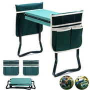 Tysonir Garden Folding Kneeler Seat Folding Garden Stool, Gardening Bench Supplies, Heavy Duty Kneeler with 2 Ex-Large Pouches, EVA Foam Thick Pad, Gardening Gift for Women Men Gardener Lovers