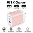 thumbnail image 5 of USB C Block,2PCS ABCPOW 20W PD Type C Charger Block QC3.0 Dual USB Wall Charger Adapter Plug USB C Brick Power Delivery Fast Charge Quick Charging Charger Block,Pink, 5 of 5